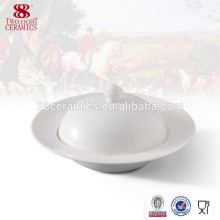 Sopera de cerámica blanca de la sopa de la forma del porcelana de la vajilla de cerámica